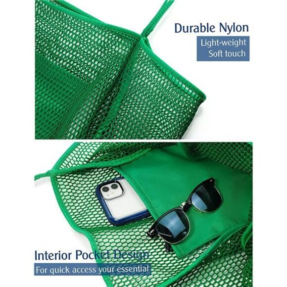 Mesh Beach Tote Womens Shoulder Handbag - Picture 4 of 6